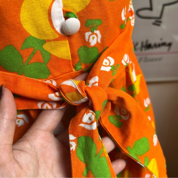Vintage Malia Honolulu Orange Floral Sundress - Picture 4 of 8